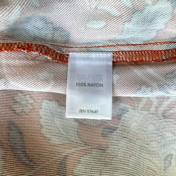 J JILL | NWOT ORANGE ZINNIA FLORAL DRAWSTRING SHORTS TASSELS BORDER PRINT | XS - Picture 8 of 9